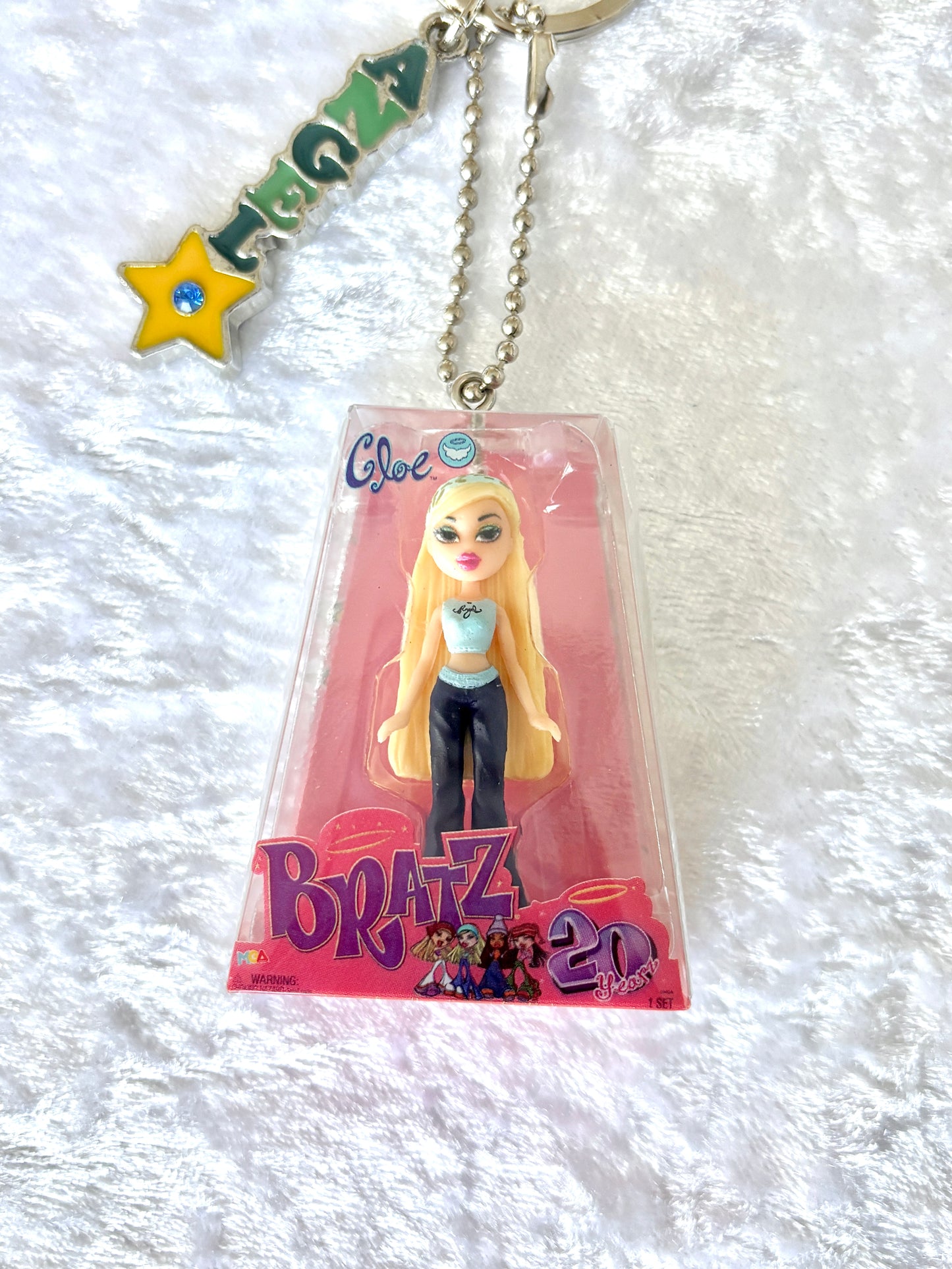 Bratz “20 Yearz” Charmed Keychain - Cloe w/ Vintage Enamel “Angel” Charm