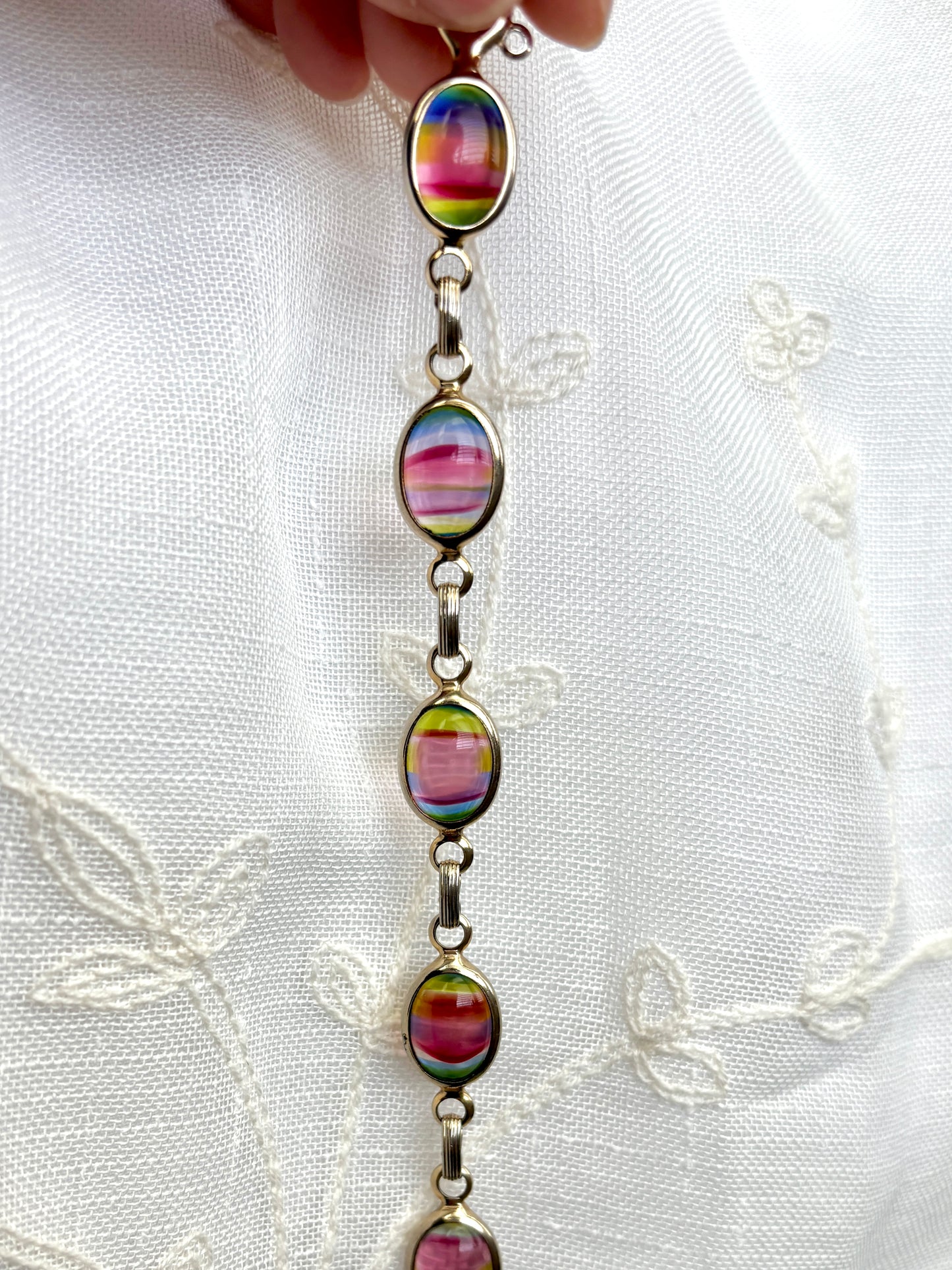 Sarah Coventry Rainbow Glass Bracelet