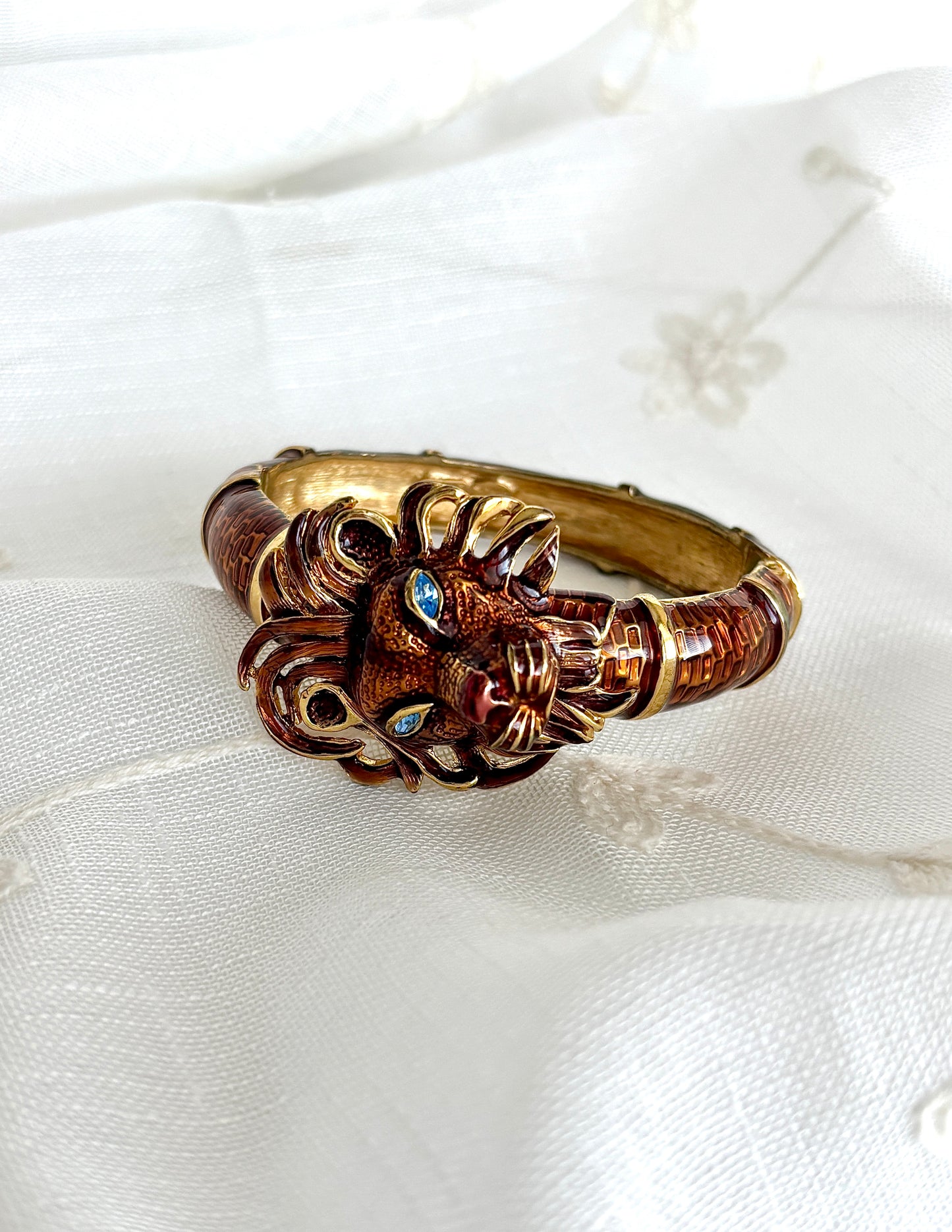 KJL Lions Head Clamper Bracelet Cuff by Kenneth Jay Lane