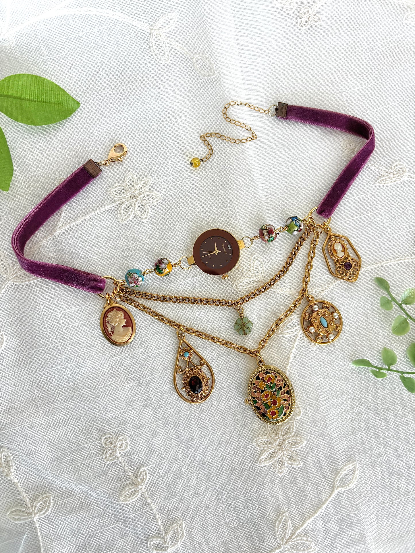 "Divine Aurous" Double Watch Necklace