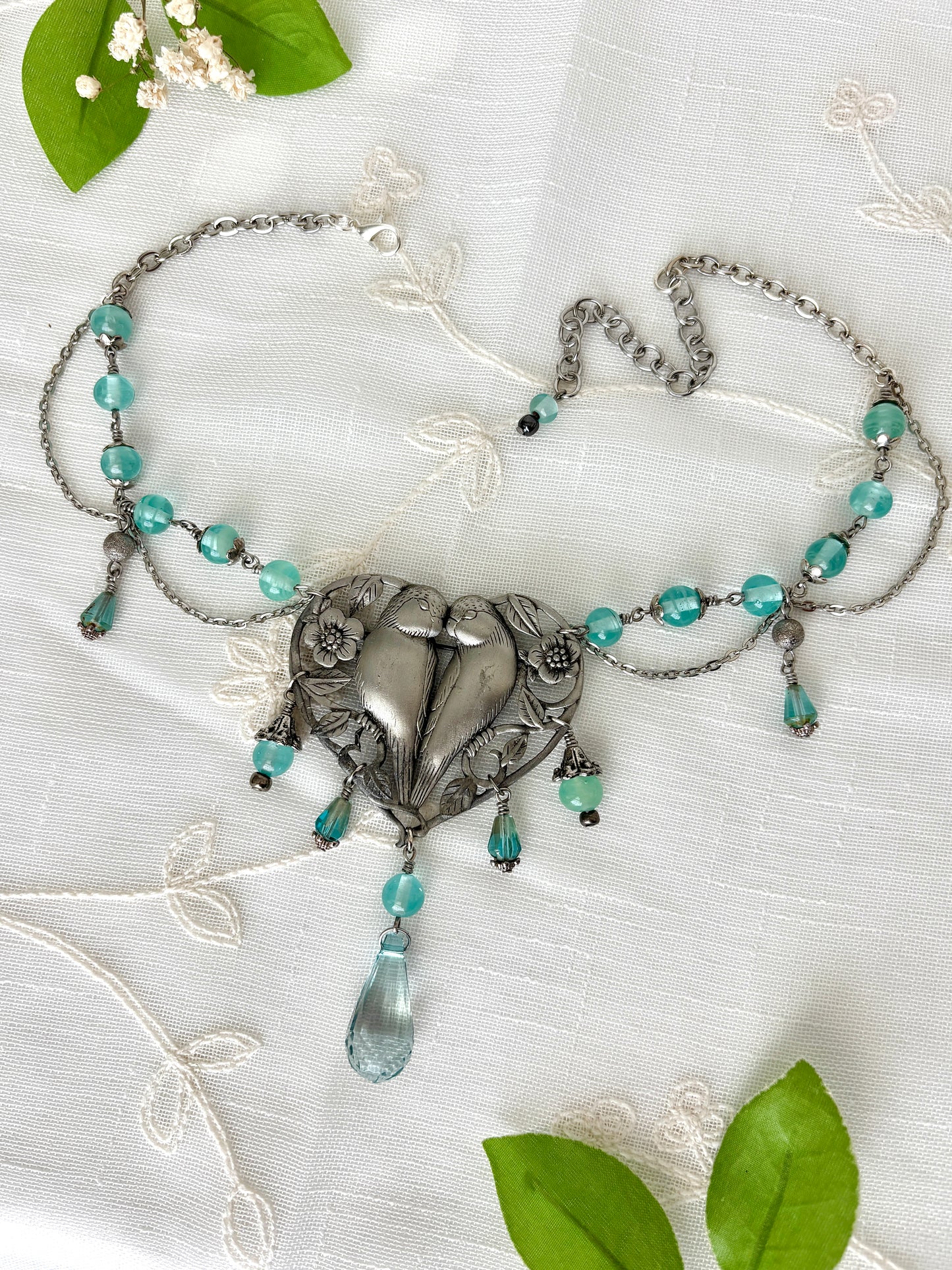 “Love Birds” Brooch Necklace