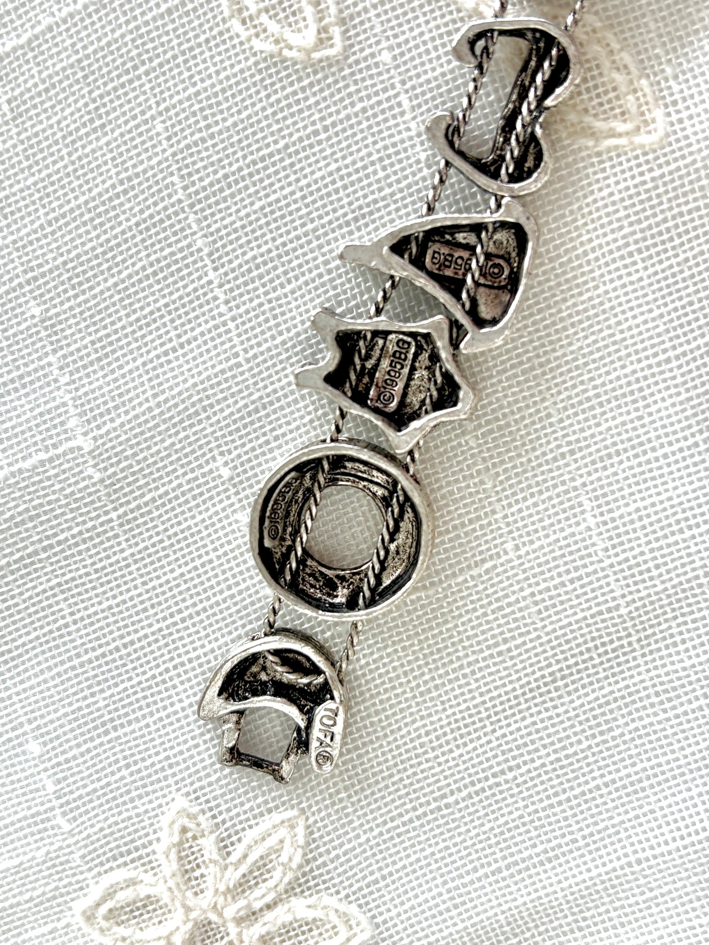 1995 Silver Beachy Slider Charm TOFA Bracelet
