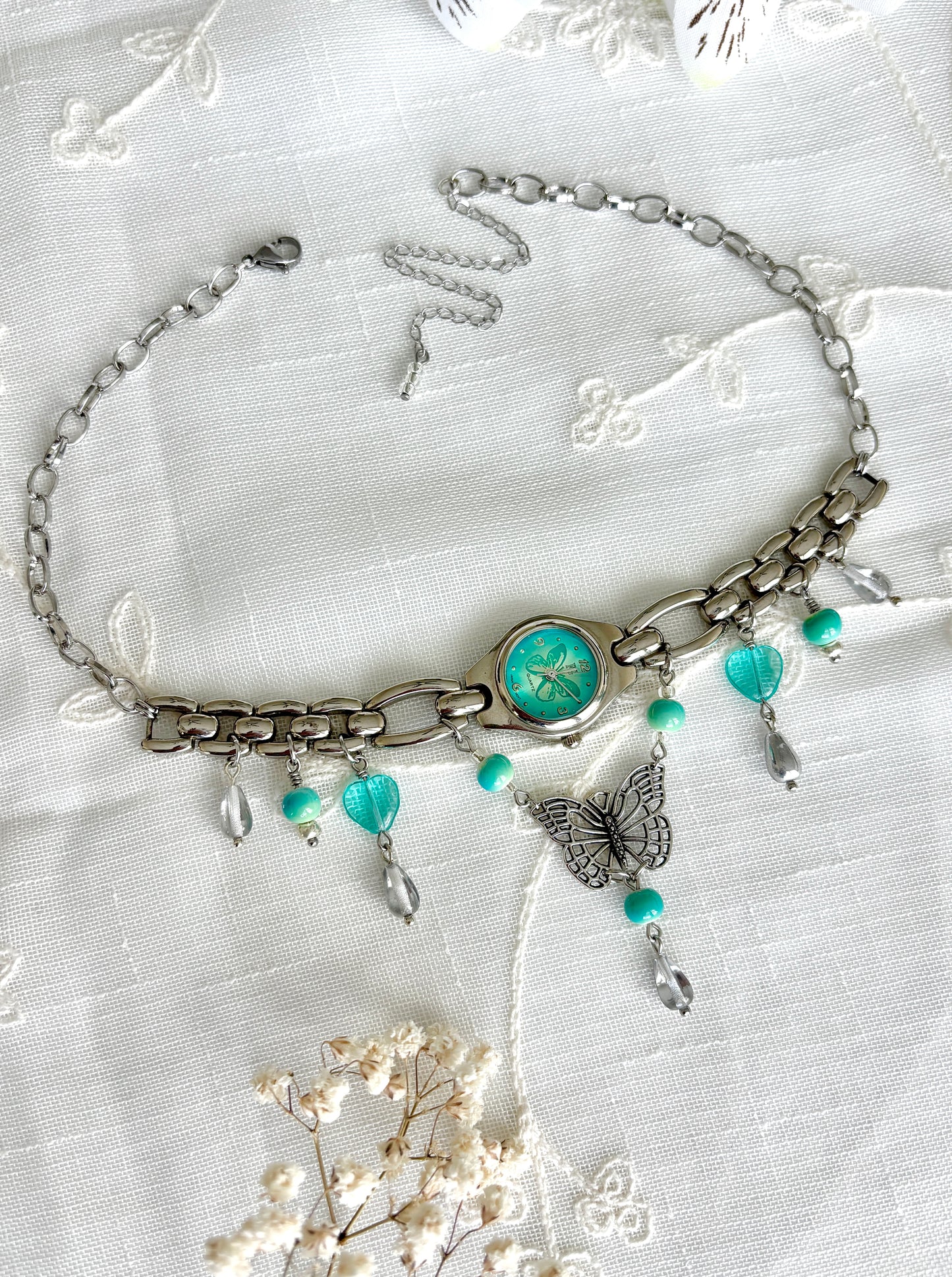 "Time Is Tealing" Watch Necklace