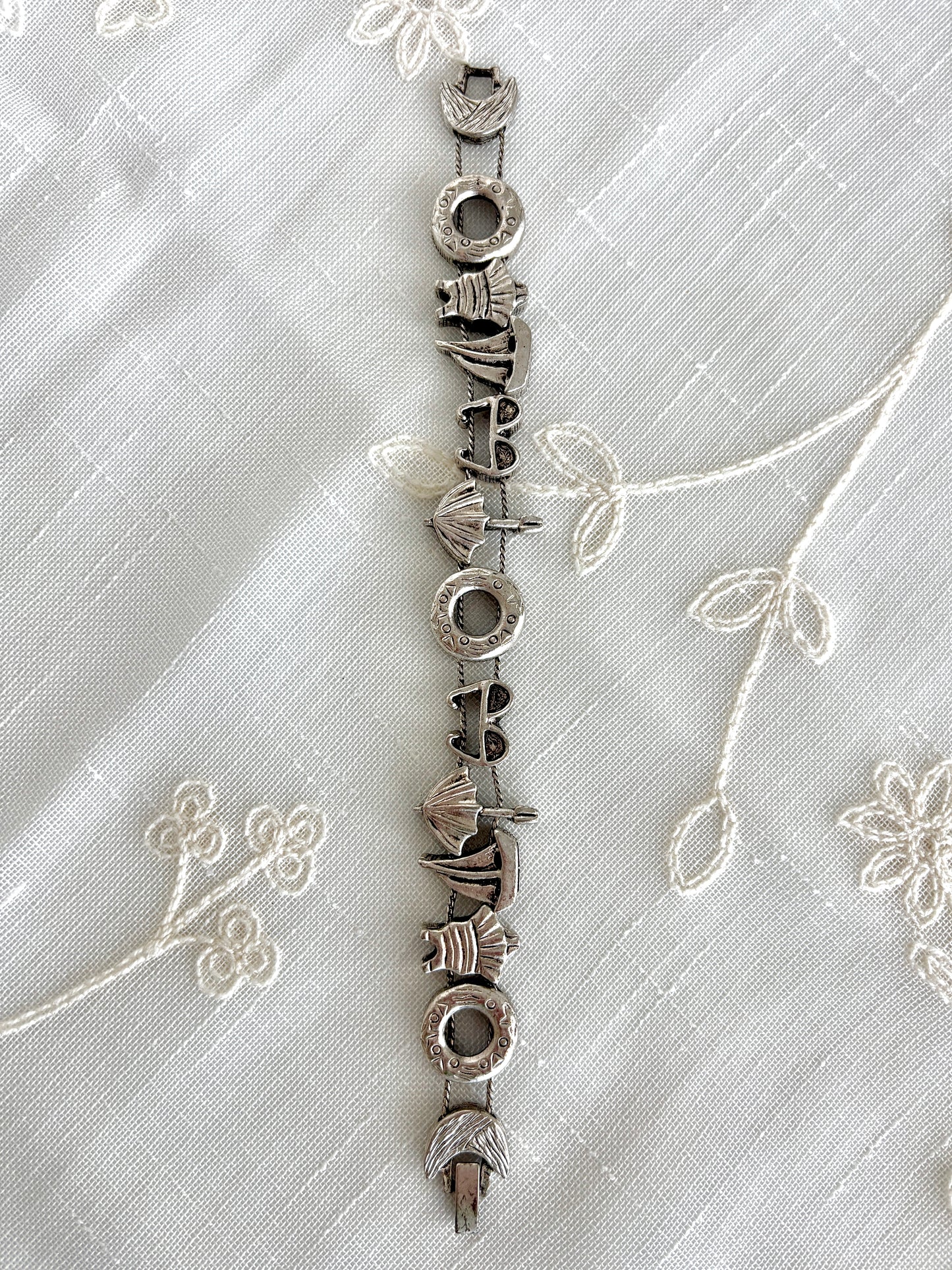 1995 Silver Beachy Slider Charm TOFA Bracelet