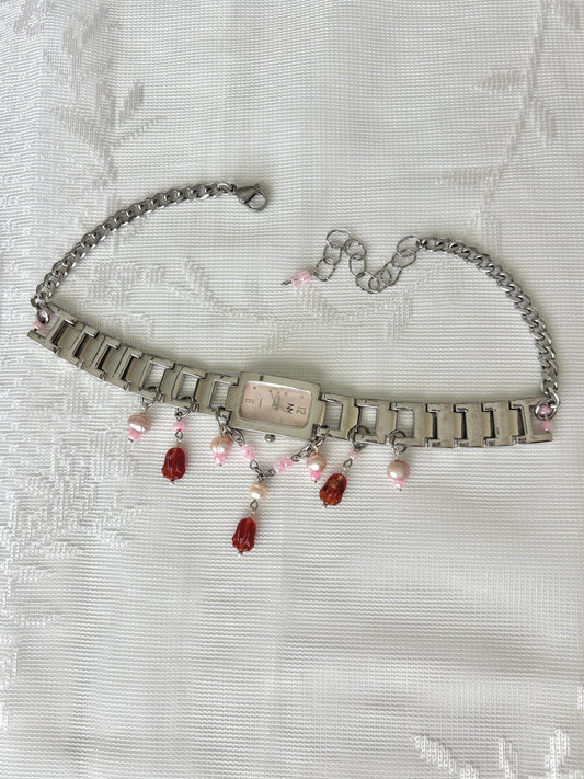 “Rosey Posey” Watch Necklace