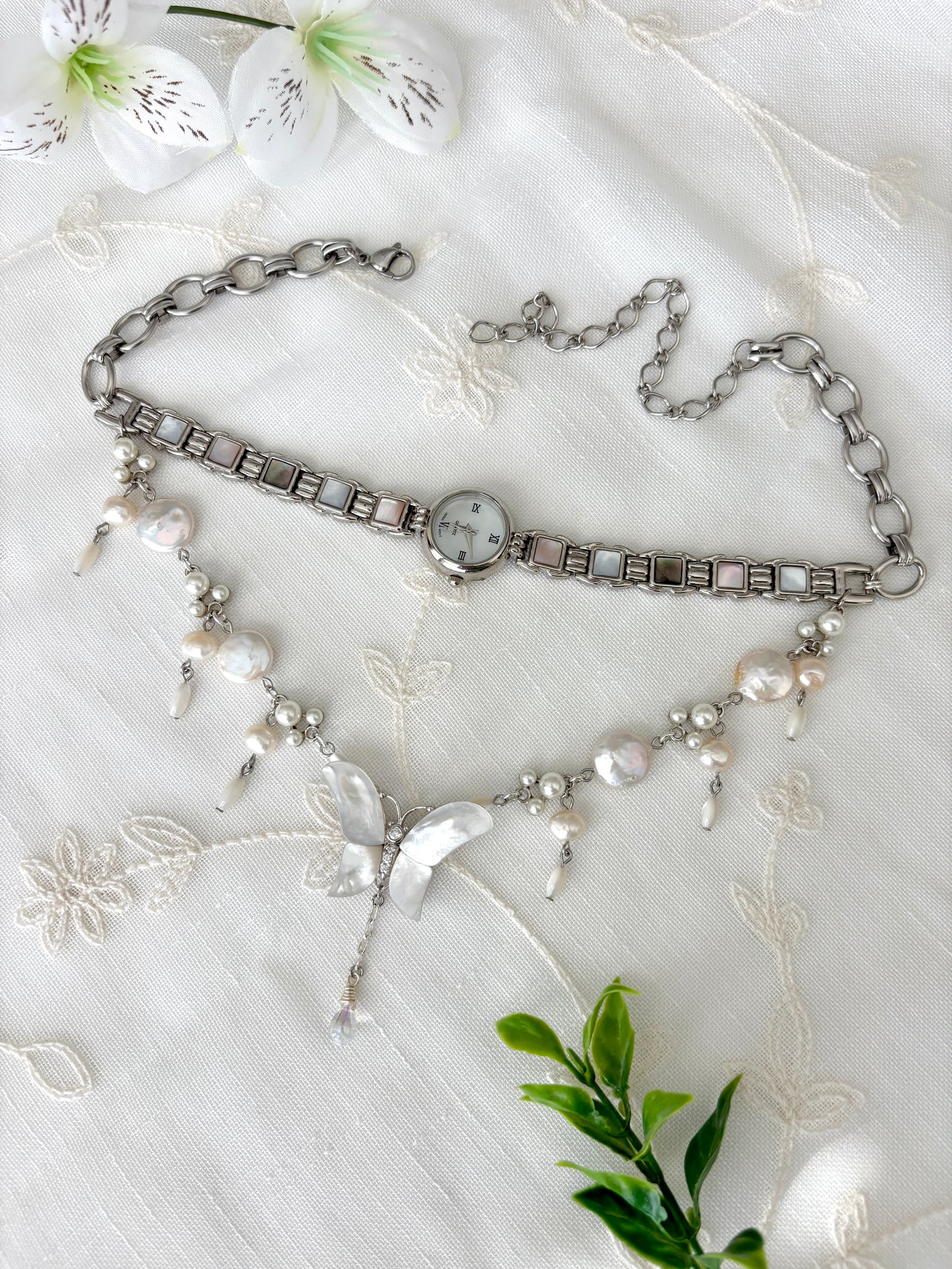 Pieris Butterfly Watch Necklace