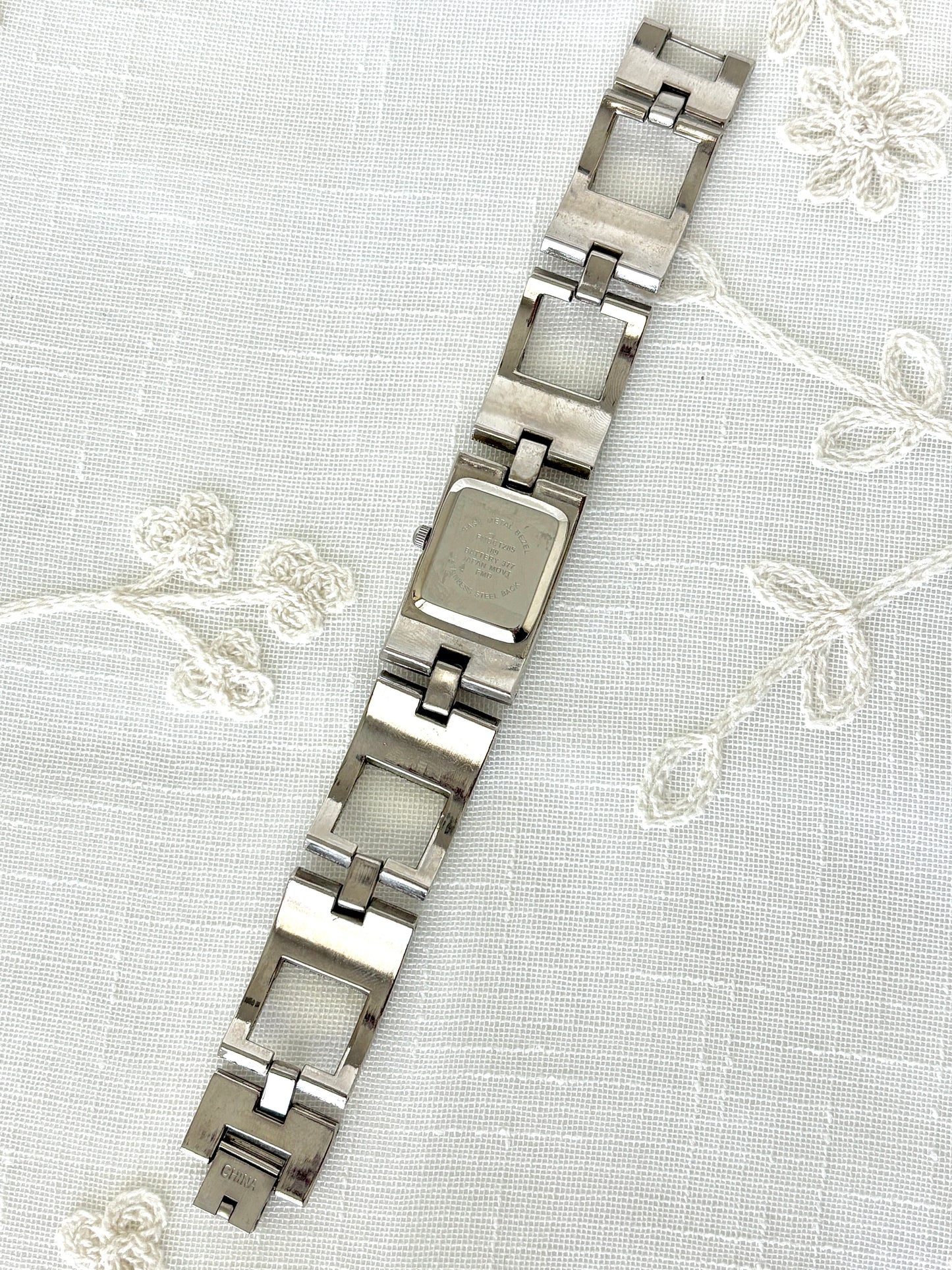 Silver Tone Rectangular Asymmetrical Watch