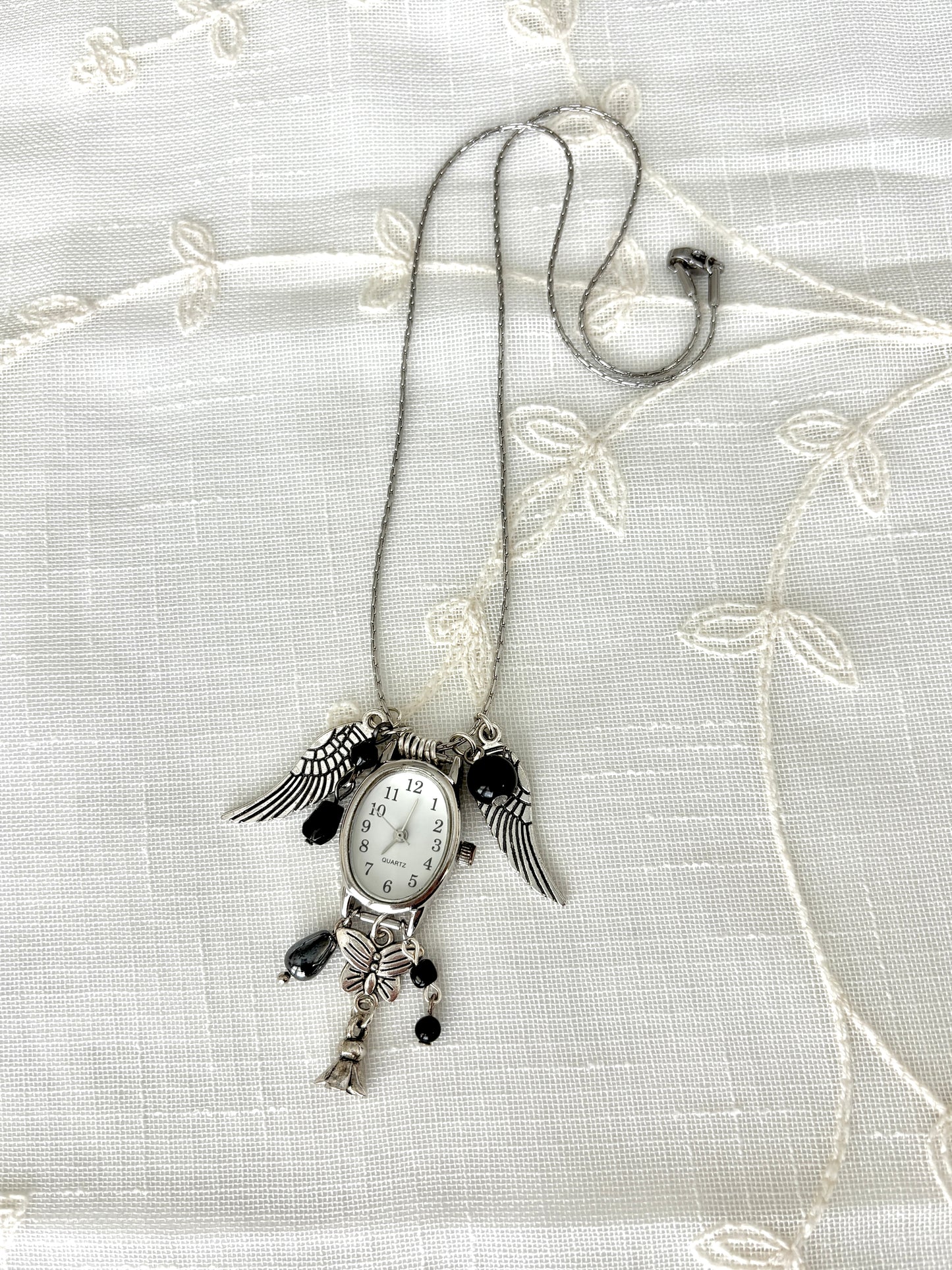 Silver Wings - Watch Charm Necklace
