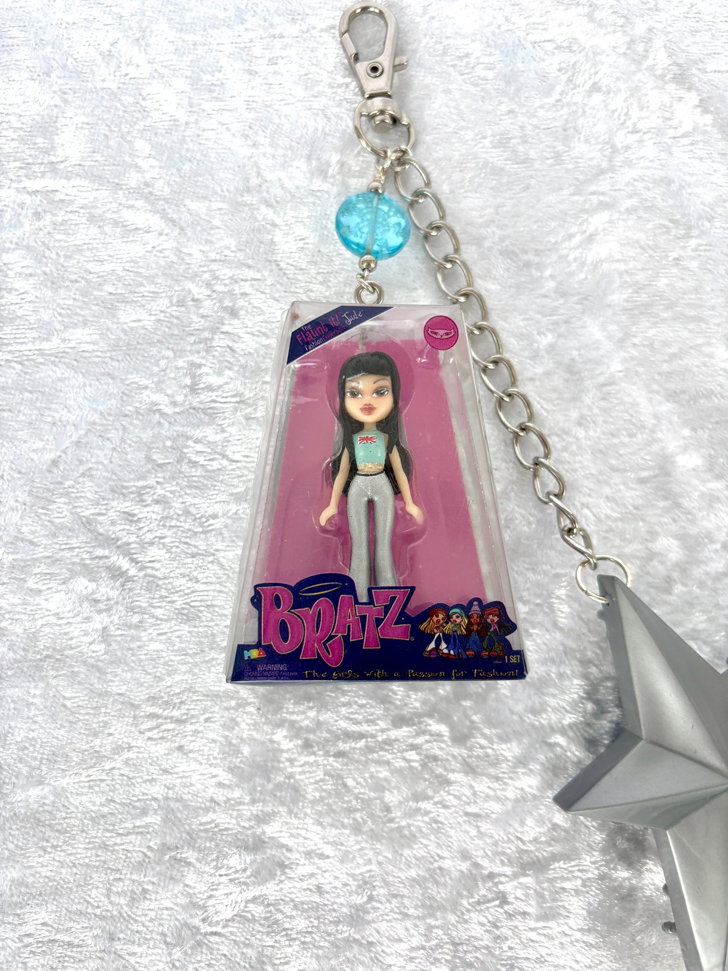 Bratz “Flaunt It!” Charmed Keychain - Jade w/ Silver Star Brush