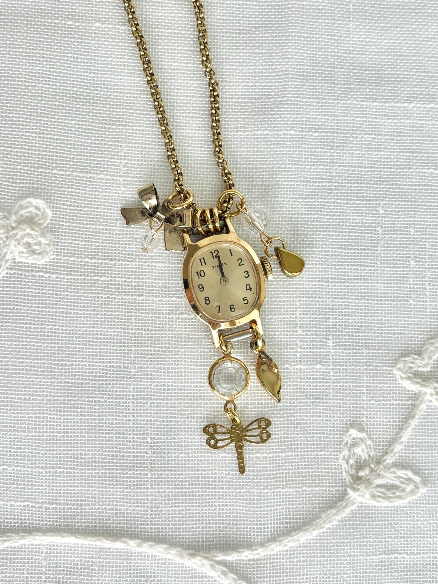 Gold Timex - Watch Charm Necklace