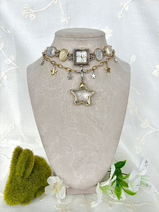 "Meteor Shower" Watch Necklace