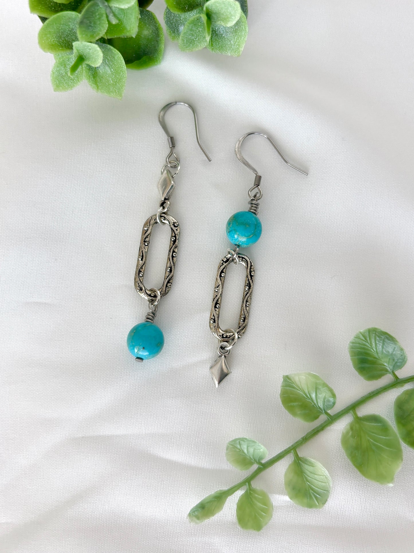 "Loop-Teal-Loop" Earrings