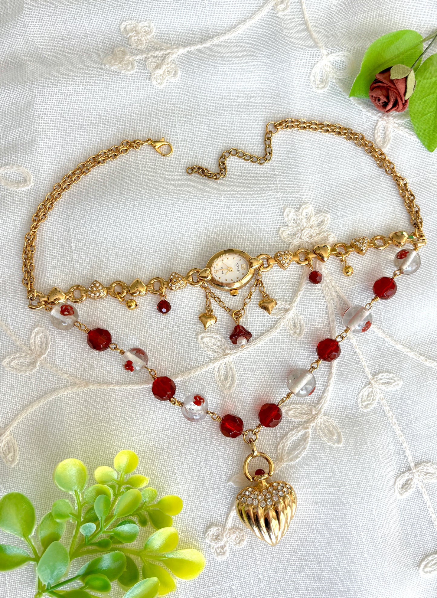 “Ruby Trap” Watch Necklace