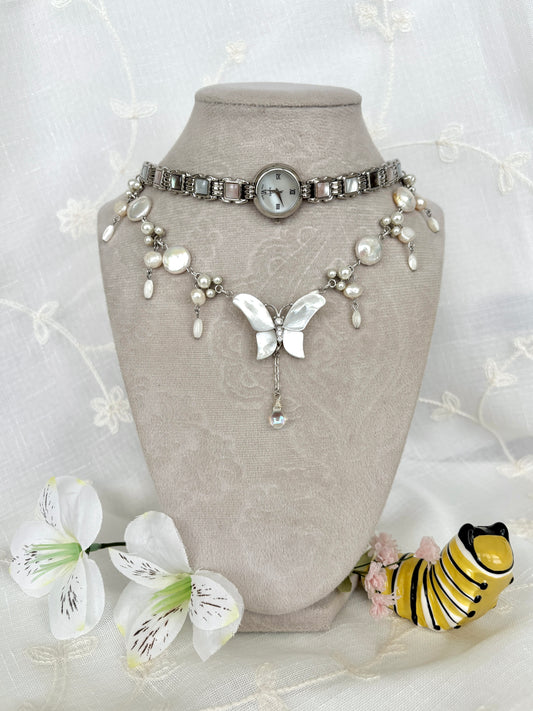 Pieris Butterfly Watch Necklace