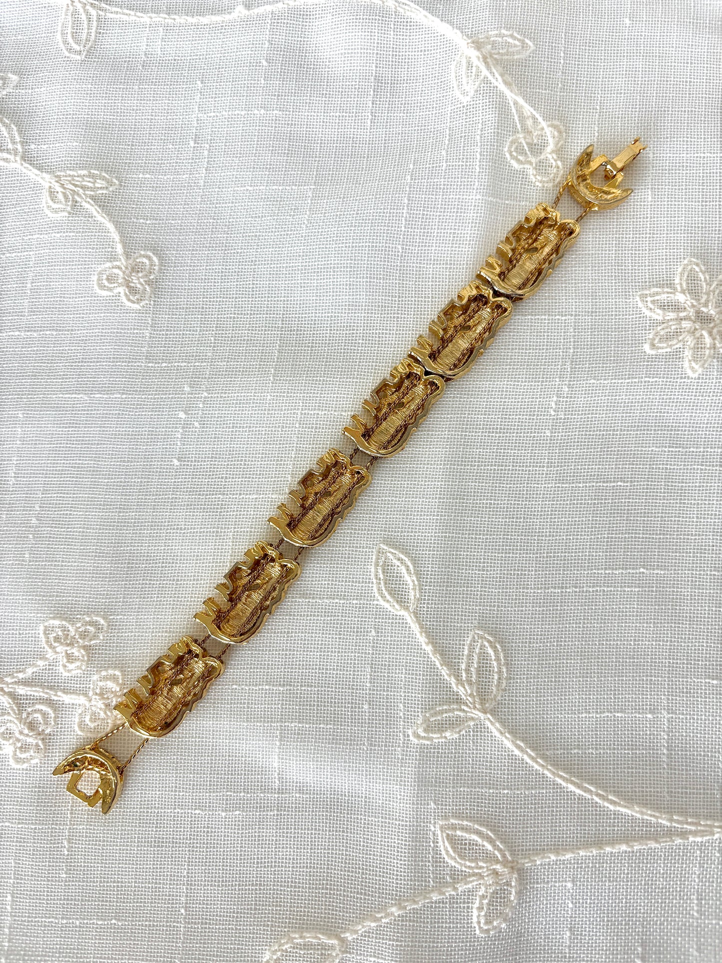 Gold Tone Elephant Slider Charm Bracelet