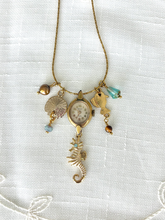 Gold Gruen - Watch Charm Necklace