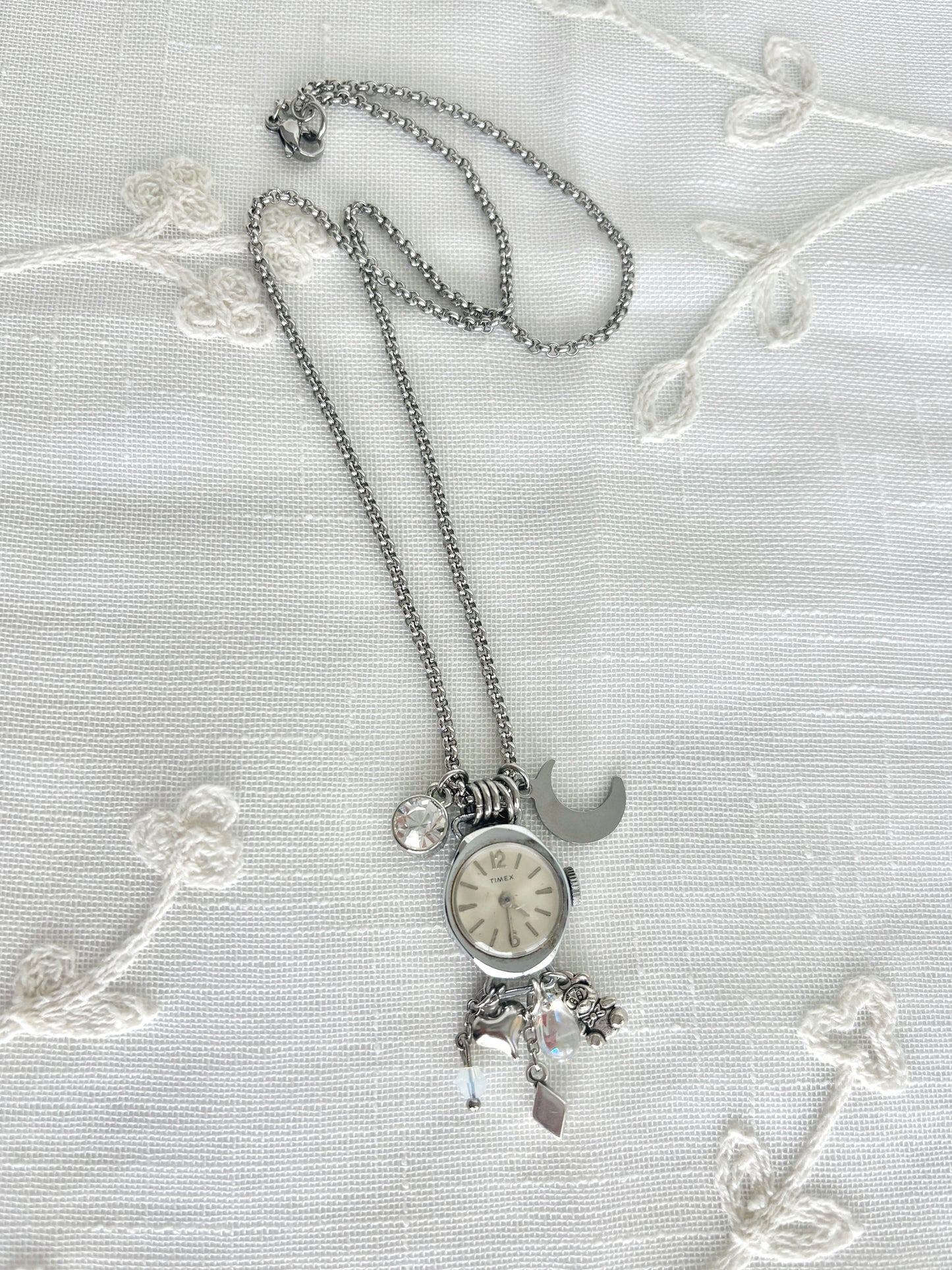 Silver Timex - Watch Charm Necklace