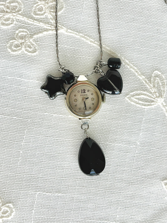 Silver Pierce - Watch Charm Necklace