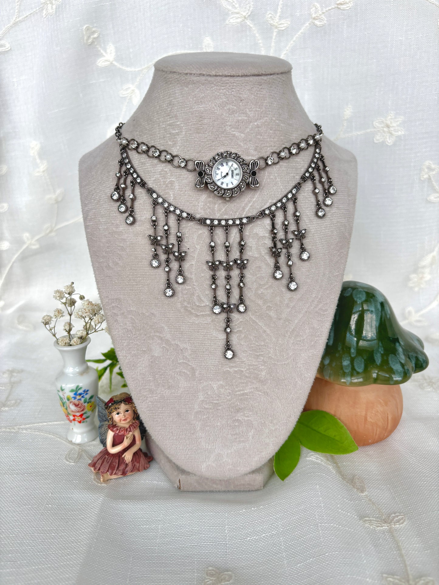 "Flutter Falls" Watch Necklace