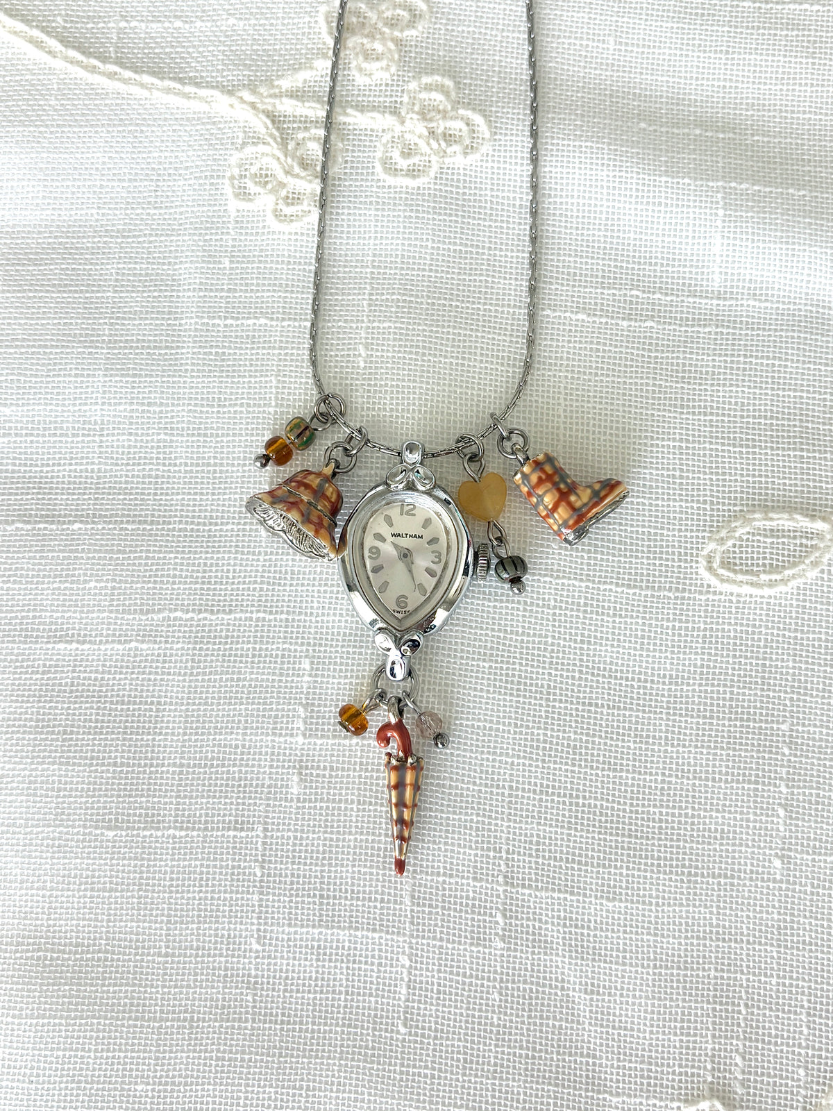 Silver Waltham - Watch Charm Necklace