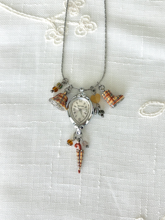 Silver Waltham - Watch Charm Necklace