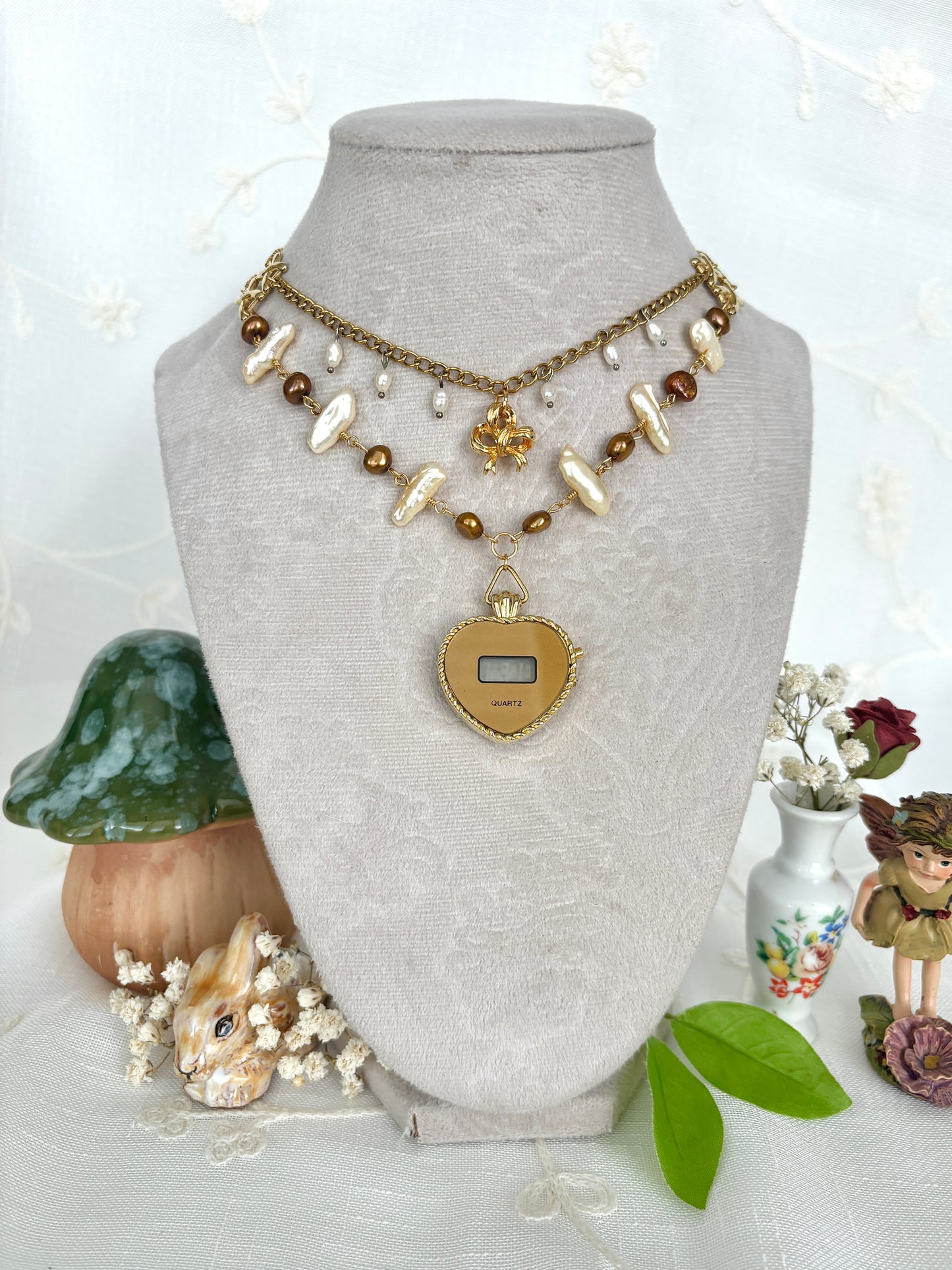 "Pearlfect Day" Watch Necklace
