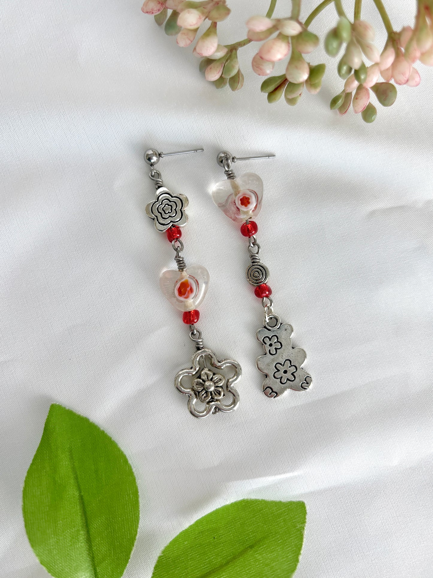 "Cherry Beary Blossom" Earrings