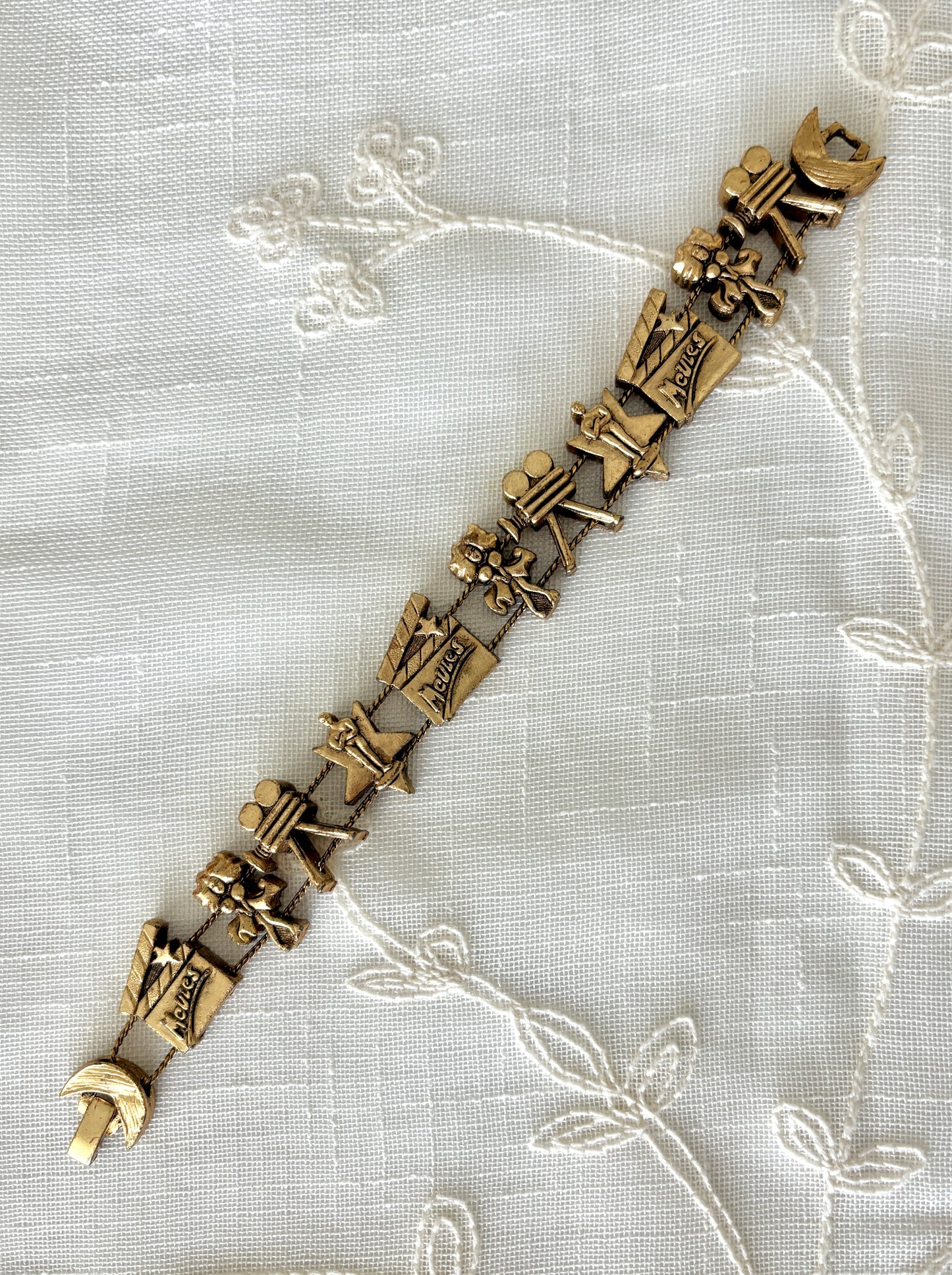 Classic Hollywood Gold Tone Slider Bracelet