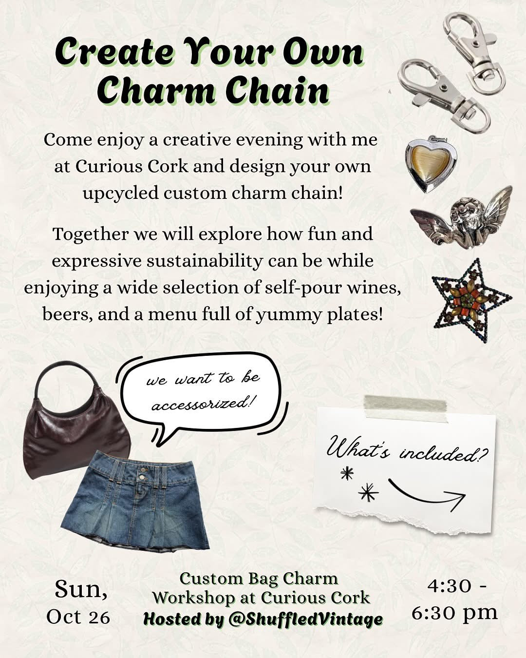 Upcycled Bag Charm Workshop Reservation
