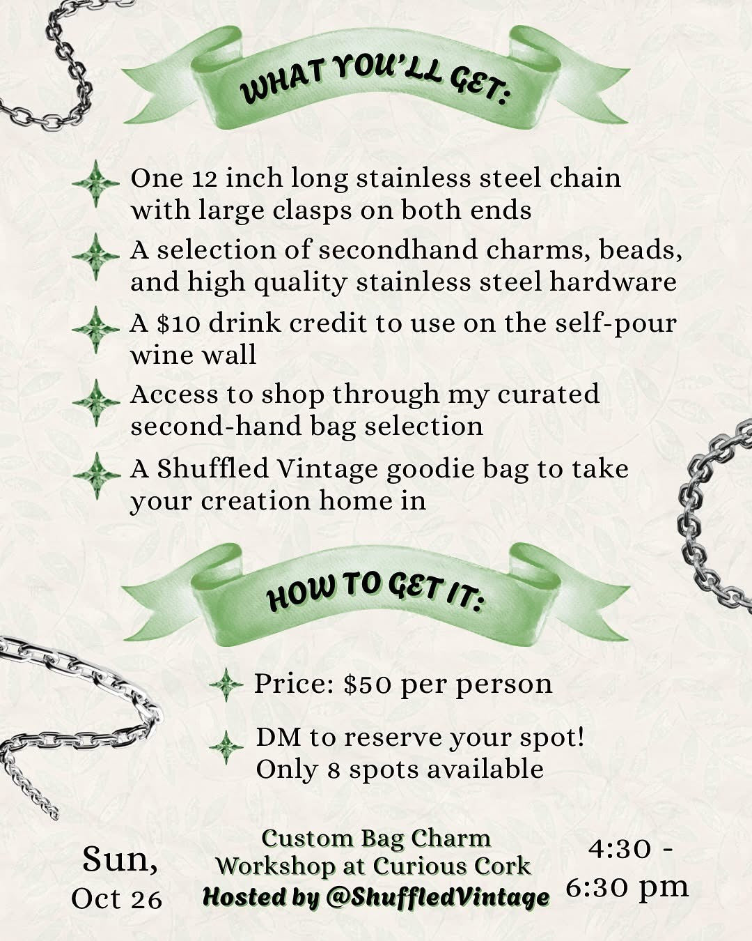 Upcycled Bag Charm Workshop Reservation