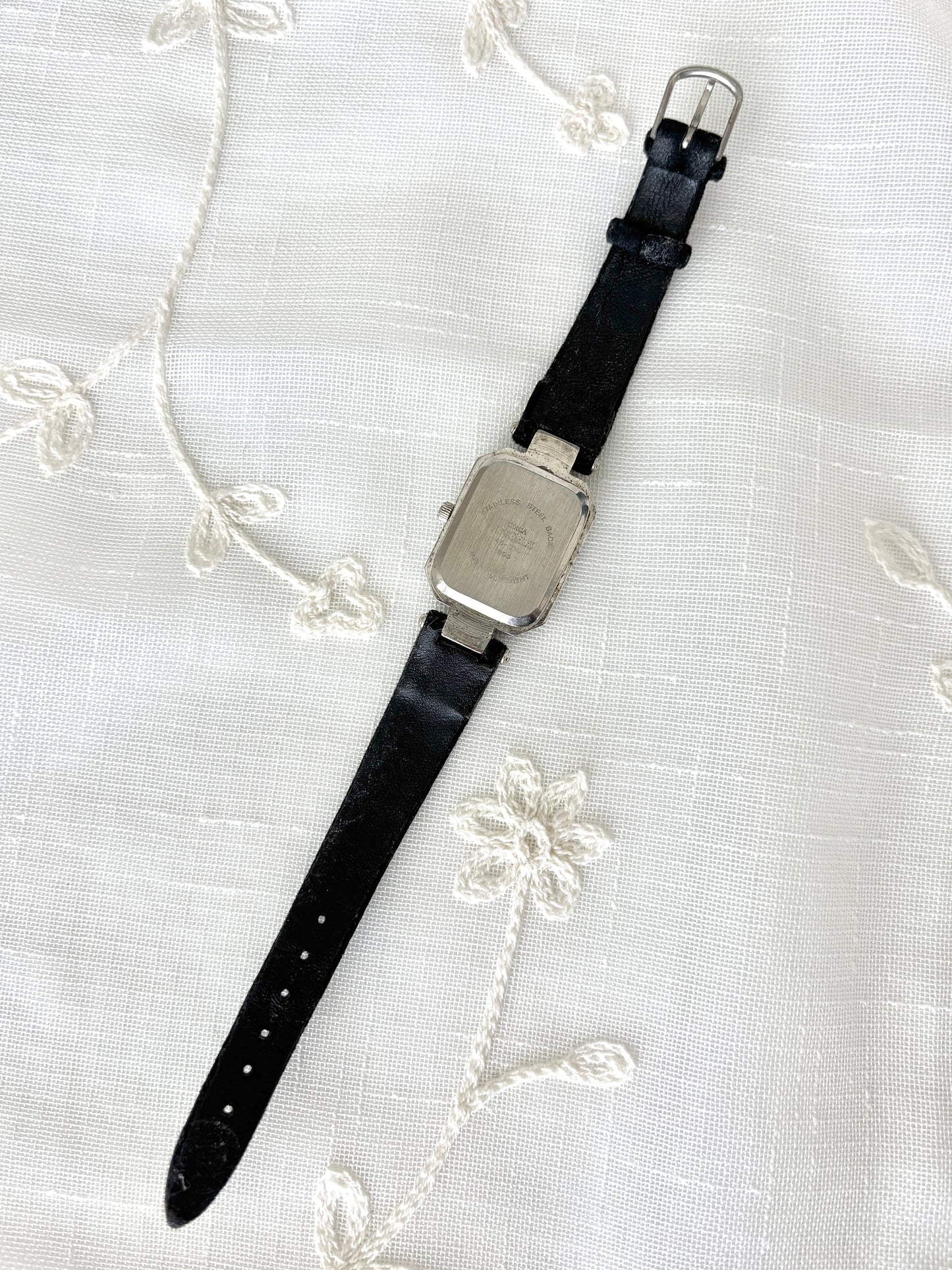 Ornate Pastel Cherub Black Band Watch