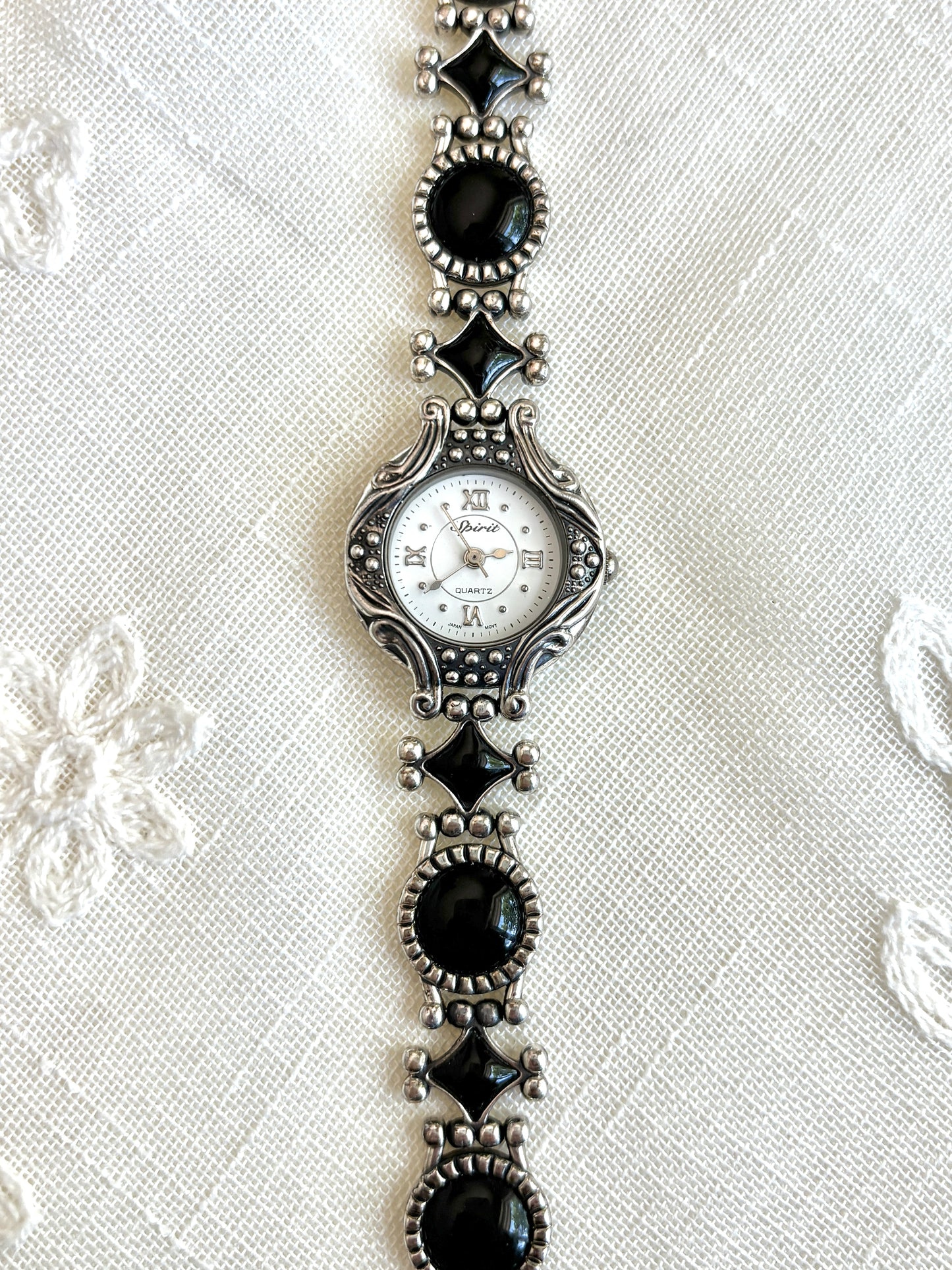 Spirit Black Enamel Ornate Watch