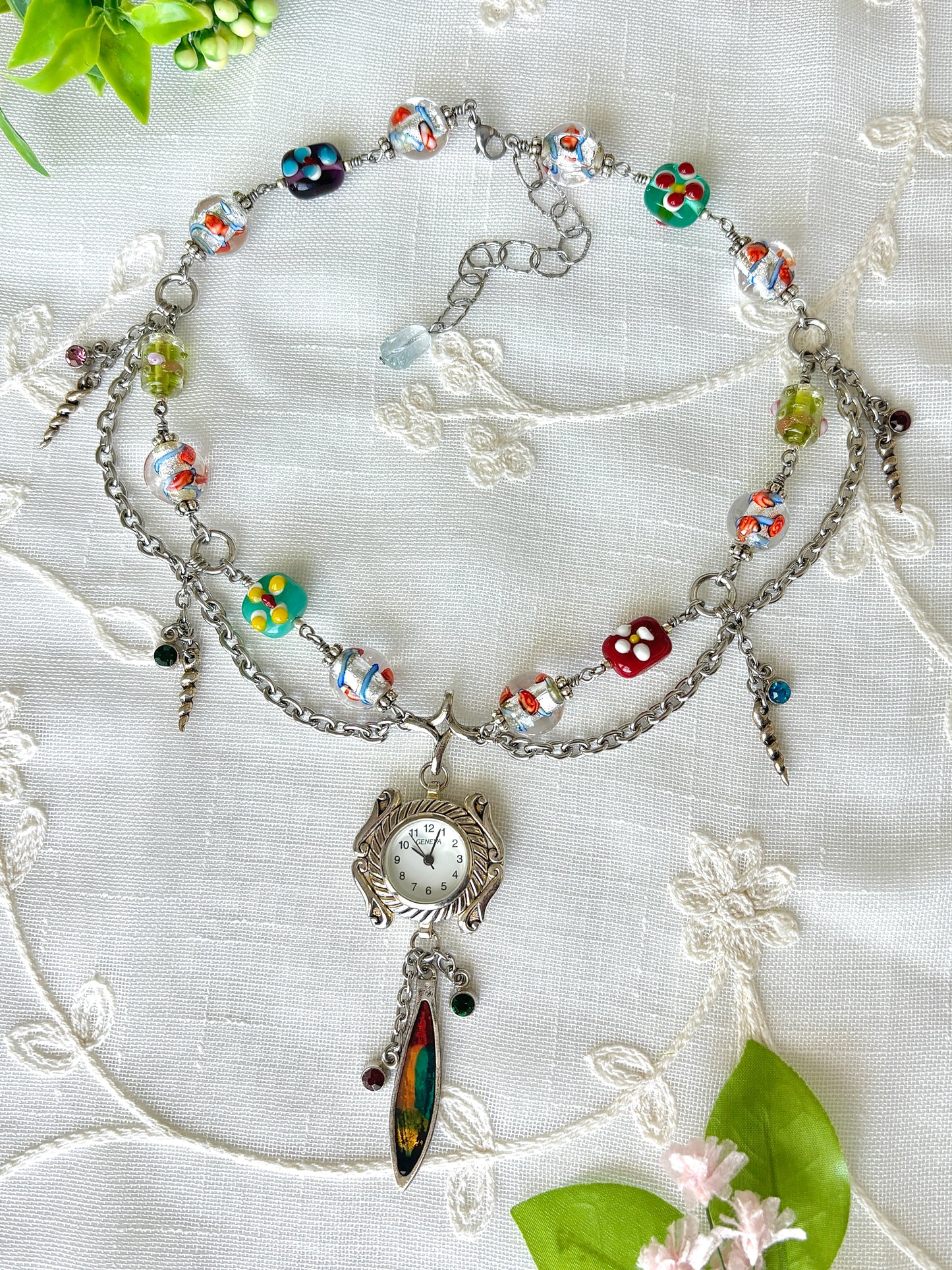 "Stained Glass" Watch Necklace