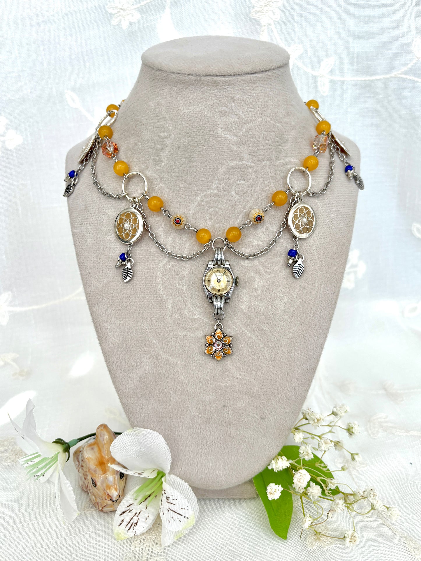 “Honey Blossoms” Watch Necklace