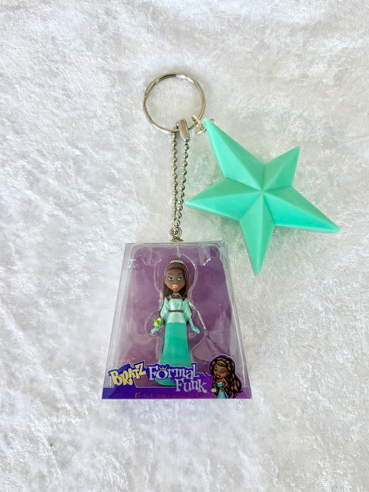 Bratz "Formal Funk" Charmed Keychain - Sasha w/ Teal Star Comb