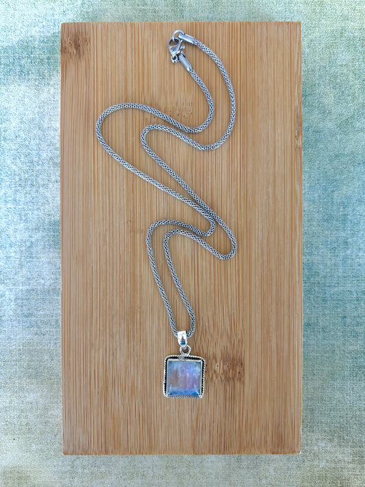 Square Moonstone • Sterling .925 Pendant