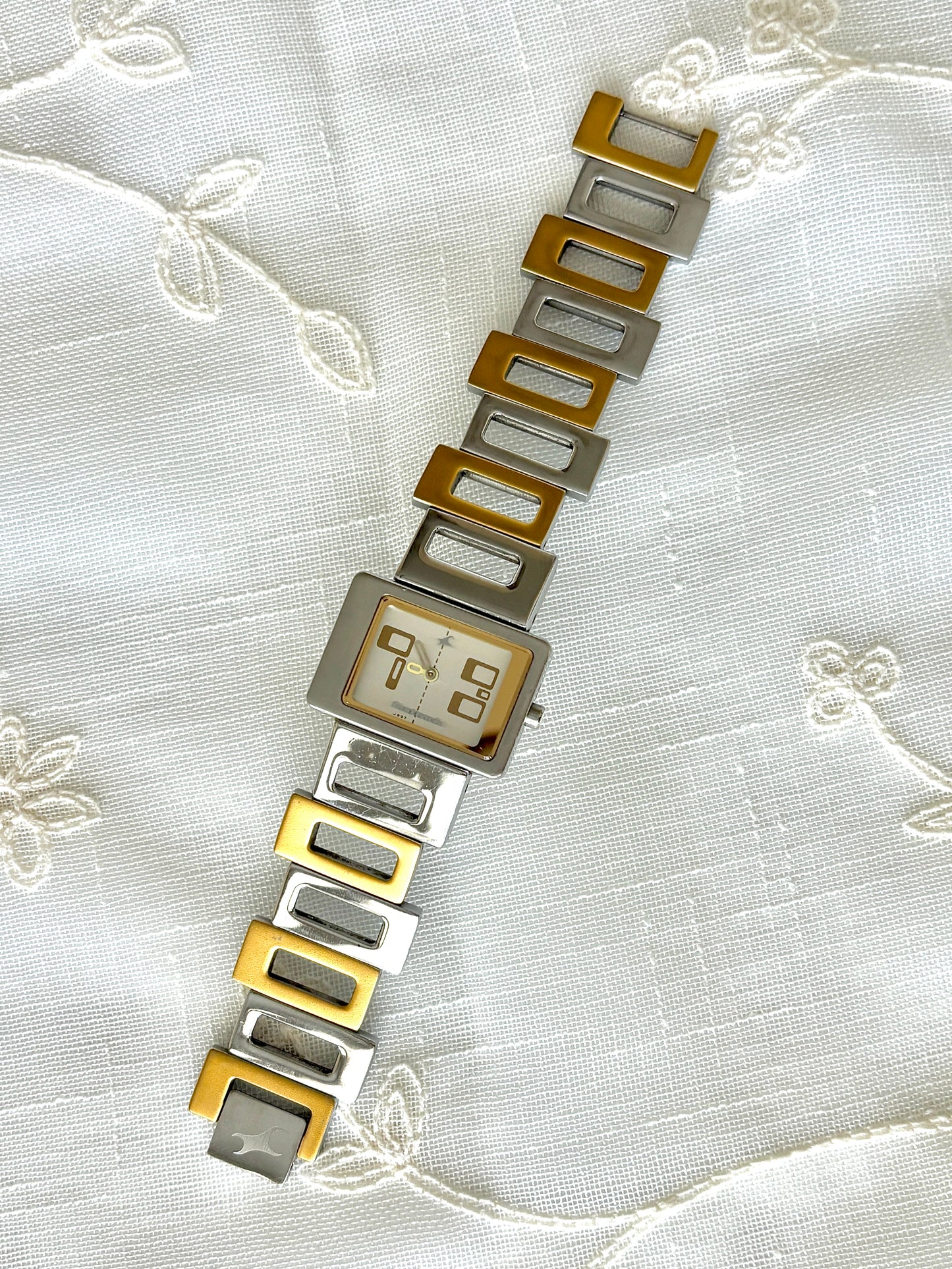 Asymmetrical Dual Tone Fastrack Watch Bracelet