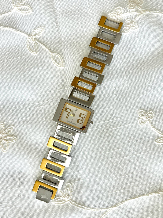 Asymmetrical Dual Tone Fastrack Watch Bracelet