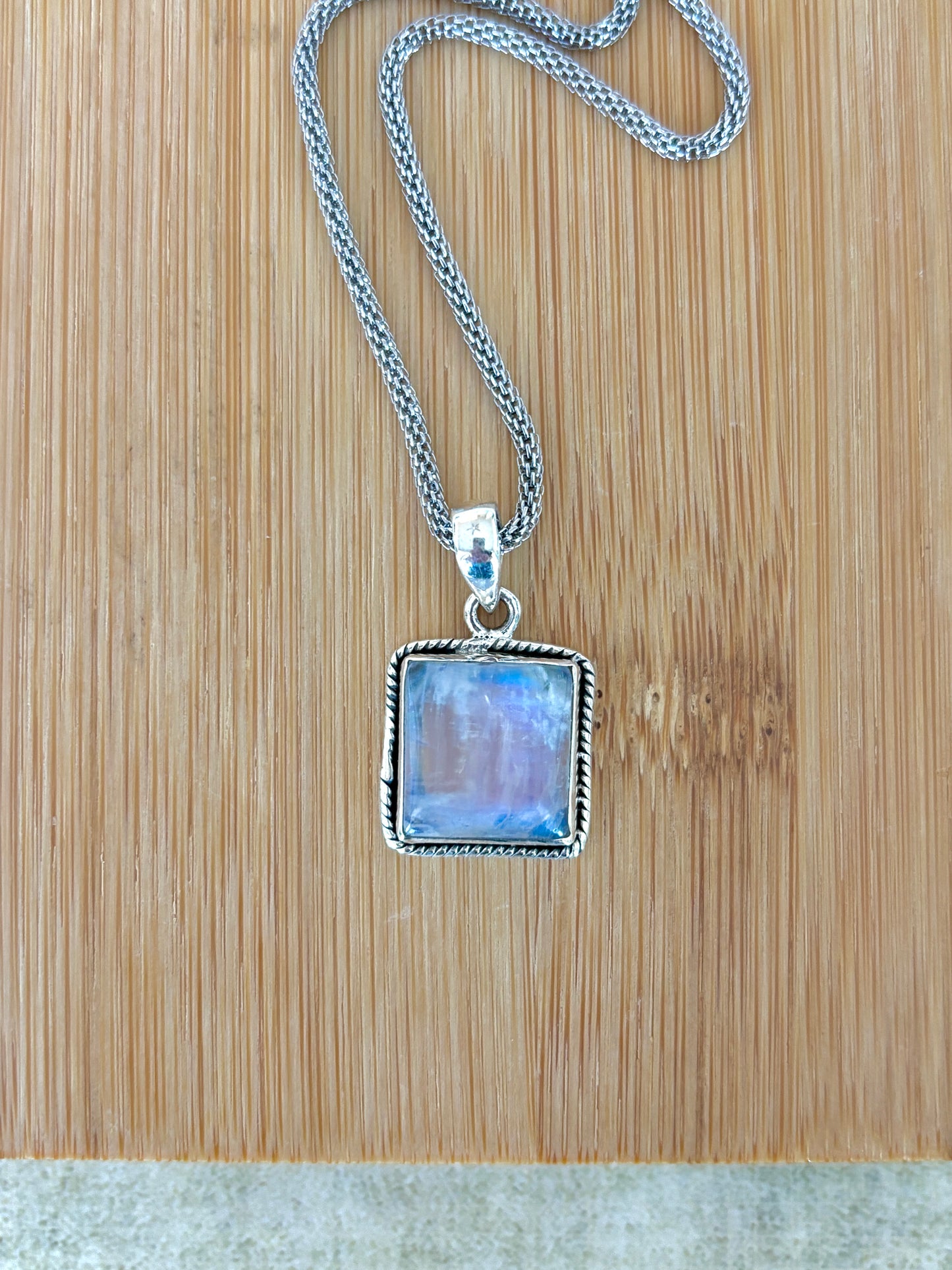 Square Moonstone • Sterling .925 Pendant