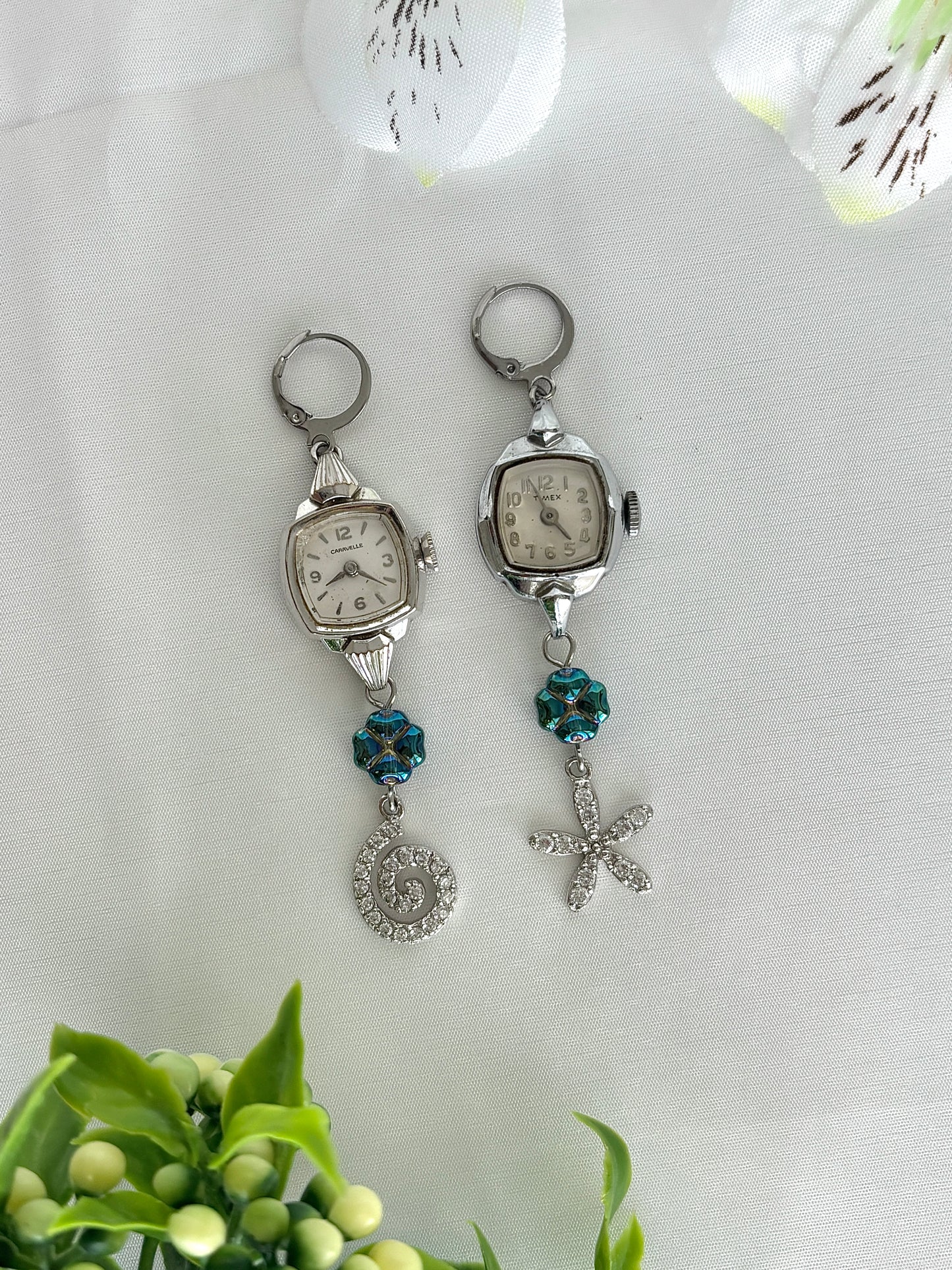 "Whimsy Doodle" Watch Earrings