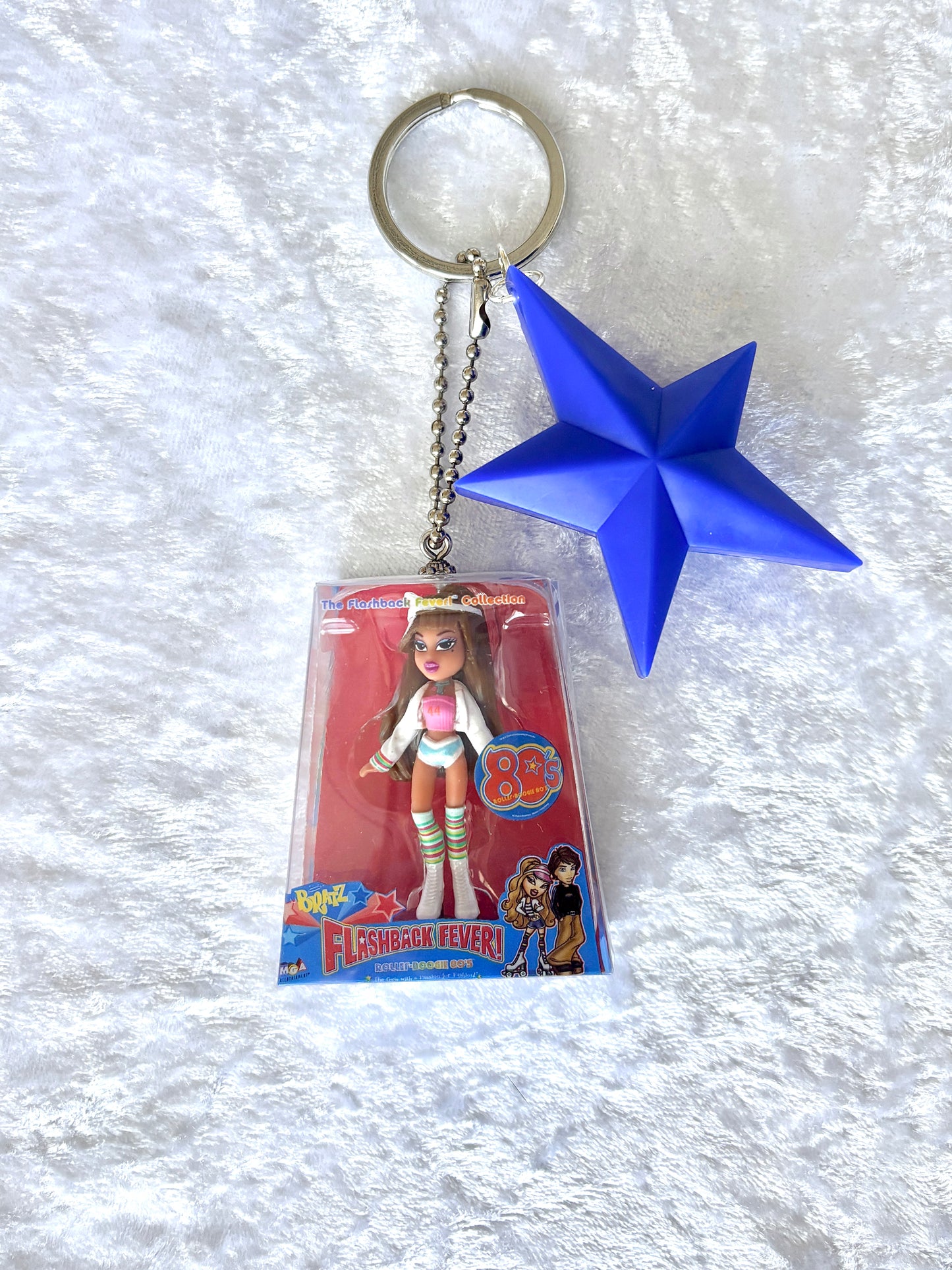 Bratz “Flashback Fever (80's)” Charmed Keychain - Yasmin w/ Blue Star Brush
