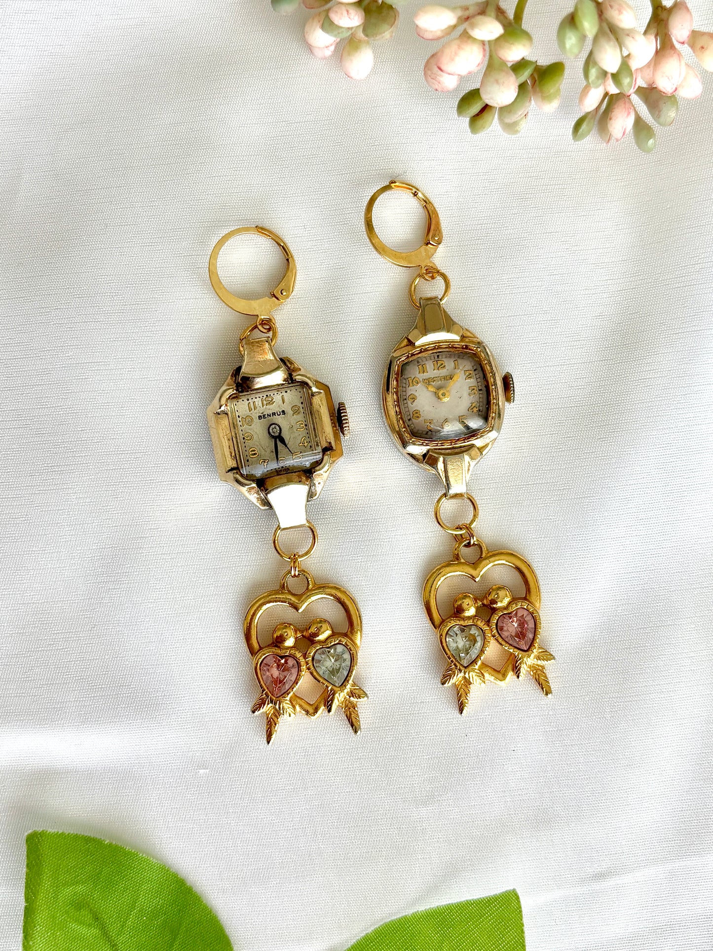 "Lovebirds" Watch Earrings