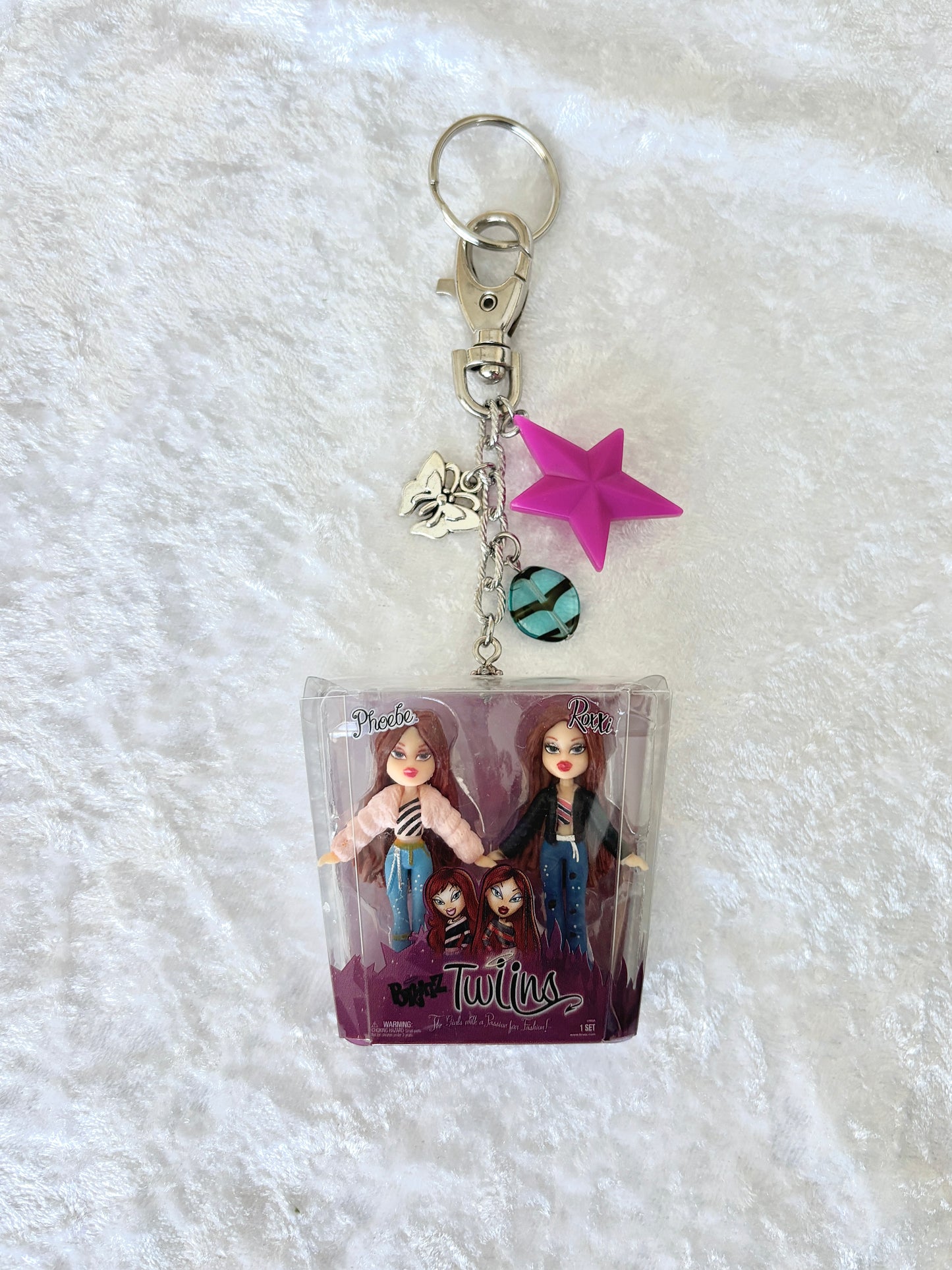 Bratz “Twins” Charmed Keychain - Phoebe & Roxxi w/ Mini Star Comb