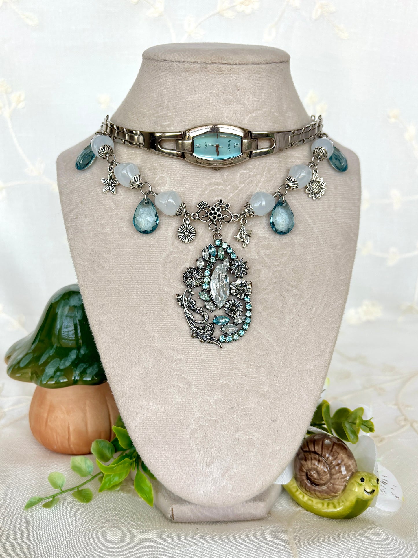 “Forever Blu-ming” Watch Necklace