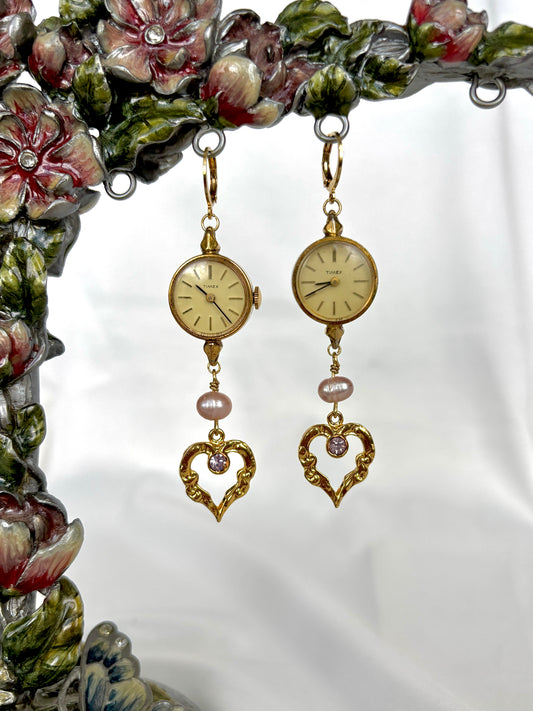 "Make Me Blush" Watch Earrings