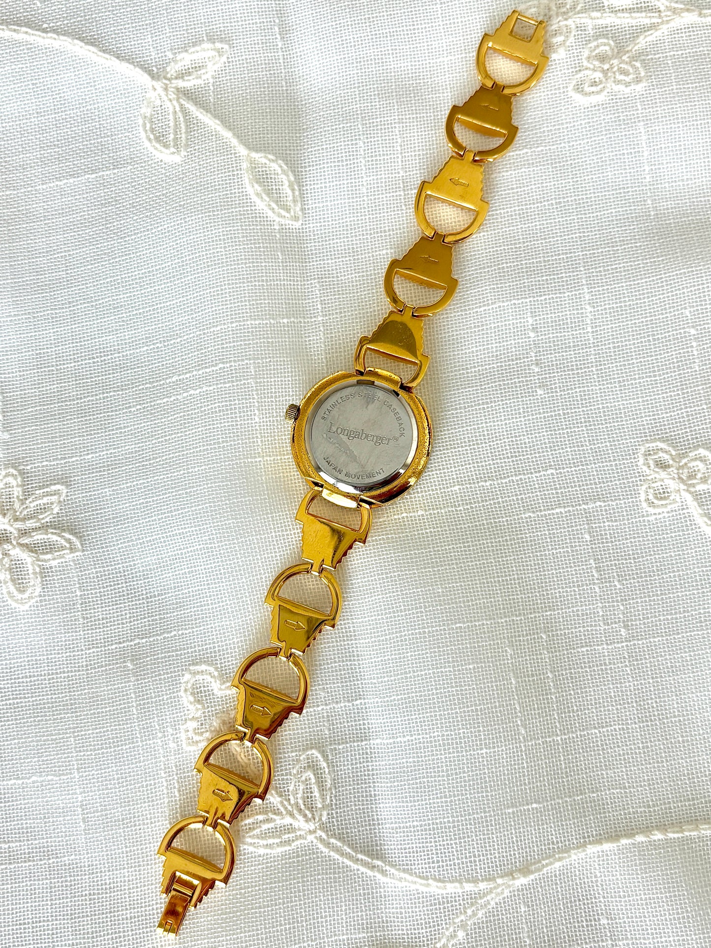 Gold Basket Motif Rhinestone Longaberger Watch
