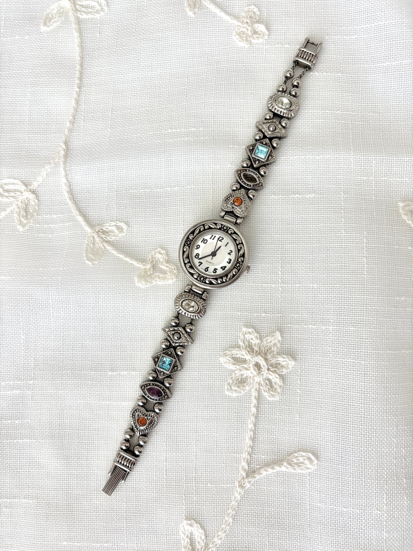 Colorful Gemstone Avon Slider Charm Quartz Watch