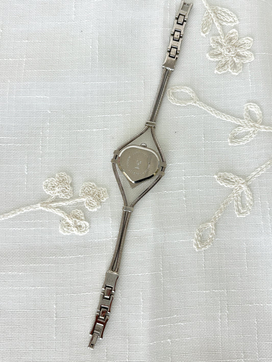 Heart-Shaped Rope Chain Silver Tone Quartz Watch