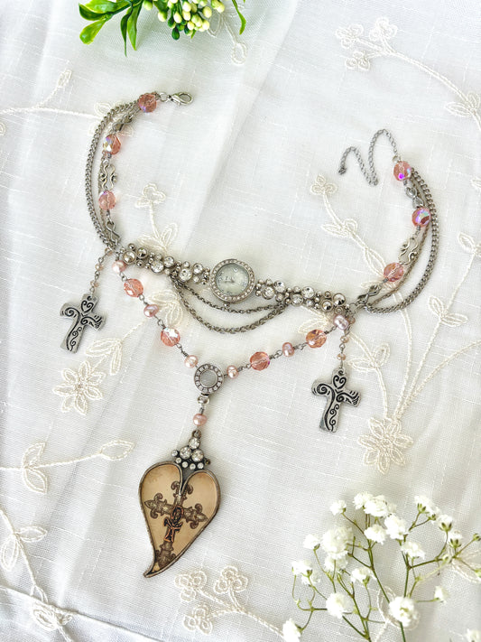 "Rise N' Rhinestone" Watch Necklace