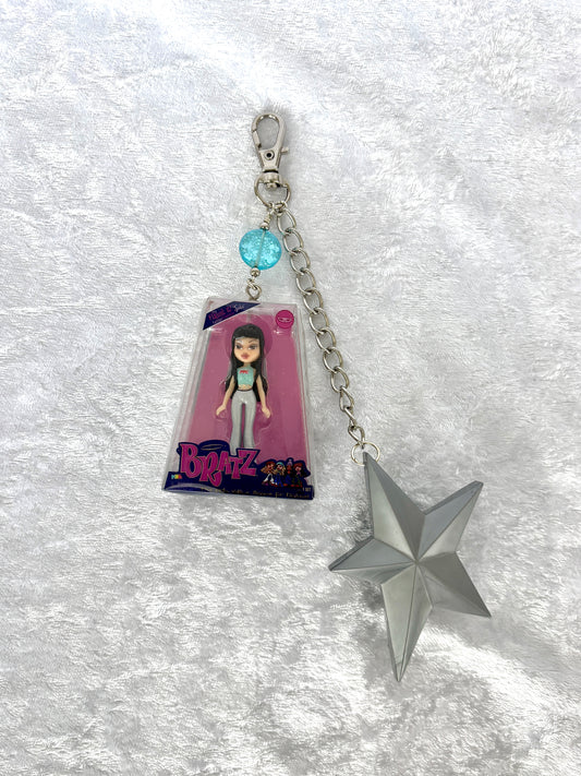 Bratz “Flaunt It!” Charmed Keychain - Jade w/ Silver Star Brush